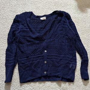 Maison Jules Navy Textured Cardigan